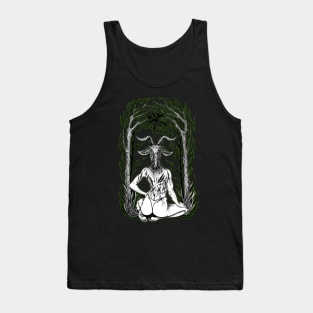 The Witching Hour Pagan Gothic Ritual Marijuana Green Tank Top